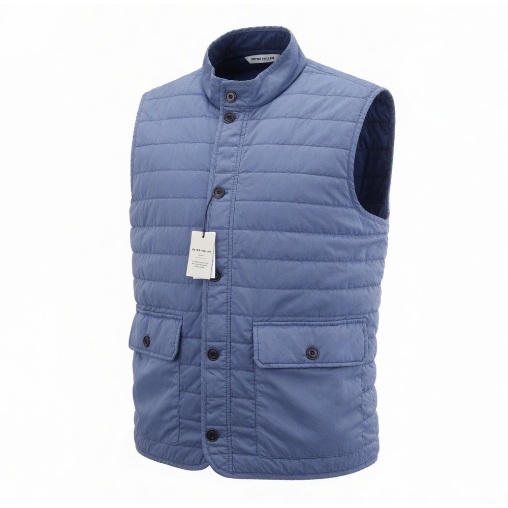 Peter Millar Crown Greenwich Vest Men's L Blue Quilted Golf Jacket NWT $230 MSRP